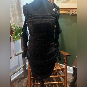 SHEIN Black Glitter Mini Dress